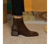 2025 Autumn Winter Women Boots Square Toe Chunky Heel Women Shoes Ankle Boots for Women Winter Platform Suede Shoes Zapatos
