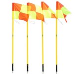 Mitre Banderines de córner a Cuadros, Juego de 4 unidades,Juego de Cuatro banderines de córner estándar con diseño