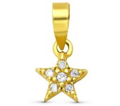 Colgante Oro 9k estrella combianada 6 diamantes 0.005ct.