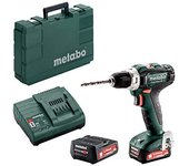 METABO 601036500 - Taladro atornillador a bateria 12V / 2x 2,0 Ah Li-Ion PowerMaxx BS 12 con maletín