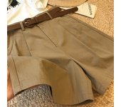 New Wide Leg Shorts for Women 2025 Summer Thin Cotton A Line Short Pants Office Lady Classic Loose Casual Zipper Women‘s Shorts