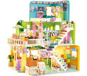 Creative Mini Shop Game Room Market Shopping Mall Building Blocks Play House Clothing Store Assemble Bricks Girls Miniature Toys