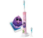 PHILIPS HX6352/42 Cepillo De Dientes Eléctrico sónico Sonicare For Kids, Infantil, +4 años Dos cabezales, recargable, con Bluetooth, color rosa