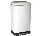 Cubo de basura con pedal de metal blanco Ariane 30 l