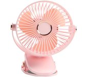 Ventilador de Mesa con Pinza 300mAh-500mAh Portatil Pequeño Mini Ventilador USB Silencioso 5 Velocidades 720° Rotation Ventilador a Pilas Recargable Ventilador Sobremesa para Oficina Hogar Camping