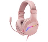 Mars Gaming - MH122 Rosa, Cascos Gaming FRGB Over Ear con Micrófono, Sonido HiFi, Cancelación de Sonido, Ultraligeros, PS4 PS5 X MH122P