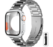 Change to Ultra Case+Band For Apple Watch 46mm 44 42mm 45mm Metal Stainless Steel strap for iWatch series Series 10 9 8 7 6 SE 5