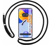 Funda Colgante Transparente para Xiaomi Redmi Note 12 Pro 5G con Cordon Negro