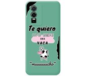 Funda Silicona Líquida Verde para Vivo Y76 5G diseño Vaca Dibujos