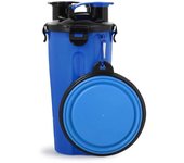 Botella de Agua portátil de viaje para Perros, Comida para Perros Portatil with 2 Cuencos