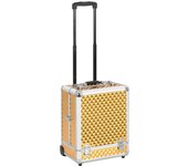 vidaXL Maletín trolley de maquillaje aluminio dorado 35x29x45 cm