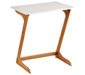 STARLEY-Mesa de bambú con bandeja de laptop, rinconera para sofá televisor café refrigerio, mueble de oficina 60X40X70CM