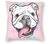 Home Pillowcase Office Decor Cushion Cover English Bulldog Print Pattern