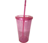 Botellas de agua, vaso de doble pared con pajita, vasos, vasos de café helado reutilizables, vasos transparentes  Light blue