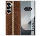 Tumundosmartphone Funda Carcasa Dura para Samsung Galaxy Z Fold 6 5G diseño Cuero 01 Dibujos
