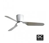 Ventilador de Techo con Luz FABRILAMP 18W DC Kochi Niquel 3 Aspas Plata 5 Velocidades
