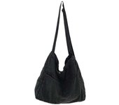 Bolso bandolera de lona para mujer color negro/azul claro/azul oscuro