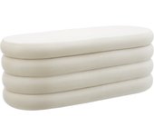 Tectake - Banco almacenaje con asiento ALTU, 110 x 45 x 42 cm, Puff de almacenaje, Tapizado suave, En terciopelo o bouclé, Otomana para guardar mantas o cojines, Soporta hasta 150 kg, Ideal para salón, dormitorio o pasillo