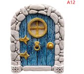 Miniature Fairy Door Home Creative Yard Art Mini Arch Window Door Mouse Hole Decoration Outdoor Garden Sculpture  Craft Decor