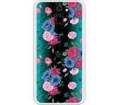 Funda original compatible con Xiaomi Redmi Note 8 Pro - Patron flores azules y rojas