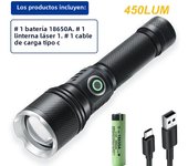 Most Powerful 500W Flashlight Ultra Bright Long Shot Torch Rechargeable LED Zoom Flashlight Outdoor Emergency Camping Torch