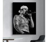 Singer J-Justin B-Bieber Poster Fancy Poster Wall Sticker for Living Room Bar Vintage Decorative Painting Middle
