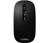 Coolbox w02 raton inalambrico - bluetooth y rf 2.4ghz - super ligero - boton acceso copilot - recargable por usb-c - dpi ajustable - sensor optico - color negro