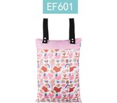 HappyFlute New 40*55cm PUL Waterproof Baby Snap Hanging Carrier Travel Sports Clothing Storage Bag Double Pocket Diaper Wet Bag