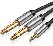 Jack 3.5mm to Double 6.5mm Aux TRS Cable Dual 6.35mm Aux Cord For iPod Speaker Male Mono 6.5 Jack to Stereo 3.5 Jack Audio Cable