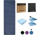 PERPETUAL® Esterilla de Yoga Plegable - Colchoneta Antideslizante 6mm - Incluye Bolsa Transporte - Fácil de Transportar y Doblar - Mat Ideal Viajes - Fitness, Gimnasia y Pilates - Hombre y Mujer