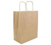 MONOUSO | Bolsa Papel Kraft con Asas 115g/m² 22+10x27cm (250 Uds)