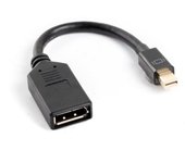 ADAPTADOR LANBERG DISPLAYPORT MINI MACHO A DISPLAYPORT HEMBRA CABLE 10 CM NEGRO