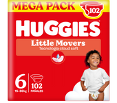Huggies Little Movers - Ultra Comfort Pañales para Bebé, Tallas 3,4,5 y 6. Cintura Flexible, Elástica y Suave, Efecto Anti-Humedad, Mantiene al Bebé Seco hasta 12 horas, Comodidad para la piel 24/7, Diseños Disney.