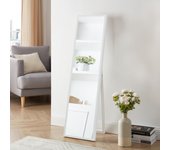 Espejo de Pie Giovinazzo ajustable inclinable MDF blanco [en.casa]