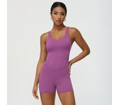 Women Fitness Jumpsuit Sleeveless Shorts Set Tank Top Yoga Gym Activewear Training Running Jumpsuit