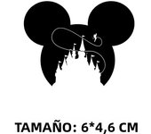 2PCS Disney Personality Fashion Castle Mickey and Minnie Bow Love Mouse Head Printed Ironing for Clothing Stickers on Fabric