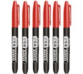 6 PCS Permanent Marker Pen Manga Drawing Markers Black Blue Red Waterproof Ink Sketch Pens Stationery Art School Supplies
