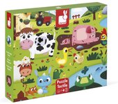 Puzzles y Domino PUZLE TÁCTIL "LOS ANIMALES DE LA GRANJA" 20 PZAS - Janod JU02772