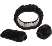 3pcs/Set Warm Faux Wool Steering Wheel Cover Fur Fluffy Thick Auto Car Steering Wheel Plush Cover Soft Wool Decoration Car