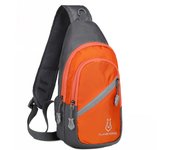 Crossbody Sling Bag Ultra-Lightweight Water Resistance Nylon Chest Shoulder Bag with Earphone Hole for Men and Women