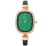 Reloj para mujer con forma ovalada, piedras brillantes, correa de cuero, movimiento de cuarzo, un reloj de lujo para la mujer