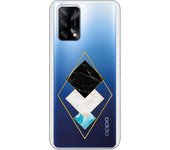 Funda compatible con Oppo A74 4G - Rombos Marmol Dorado