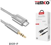 TEMCO Cable Auxiliar de USB C a Jack 3.5mm 1M, Cable Aux para Coche, Cable Nylon Trenzado Jack Audio Auricular, Cable Adaptador USB C a Aux, Para Escuchar Musica de Movil en Coche, Compatible con Xiaomi, Redmi, Huawei, Google Pixel, Oppo, OnePlus