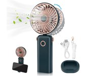 Ventilador de mano, ventilador Eléctrico portátil, badería recargable USB, Tiempo de trabajo de 3,5 a 10 horas, plegable a 90 °