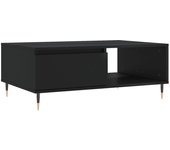 vidaXL Mesa de centro madera de ingeniería 90x60x35 cm Blanco, Negro, Blanco brillante Mesita de Salón o Comedor o Auxiliar Mesa de Café Meuble Salón