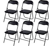ORION91 Silla ALYA Plegable Asiento Acolchado Color Negro 🖤 45x45x80cm Estructura Negra Comedor Oficina Salón Teletrabajo Cocina - SpazioLuzio