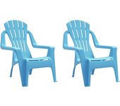 vidaXL Sillas de jardín niños 2 uds aspecto madera PP 37x34x44 cm