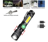 Powerful LED Flashlight Mini Magnetic High Power Tactical Torch 4 Mode USB Rechargeable Camping Lantern Use 18350 Battery