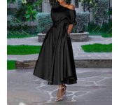 Verde 2024 Verano Nuevo Mujeres A Hombre Tie Waisted Vestido Midi Vestidos Midi 1