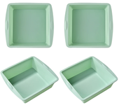 1/4Pcs Silicone Square Cake Plate Non-Stick Brownie Pot with Anti-Slip Handle Oven and Air Fryer Safe Perfect for Baking Cakes
